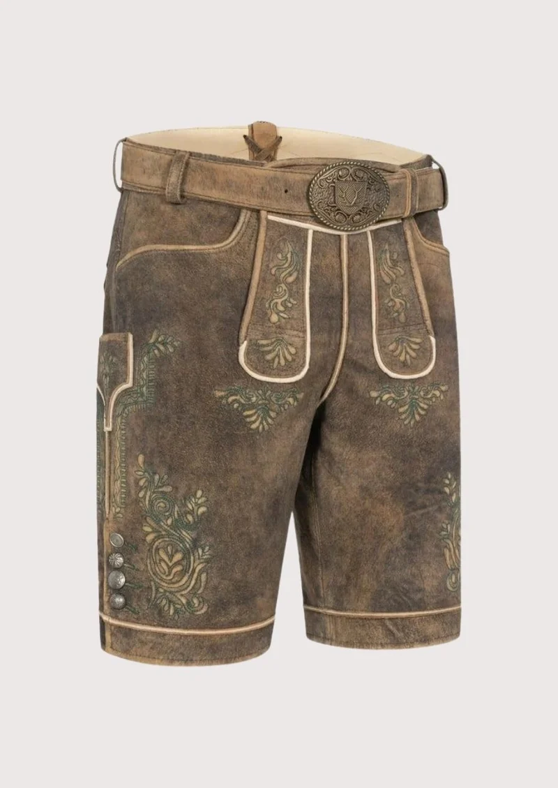 Authentic Men's Brown Lederhosen - Premium Quality & Comfort