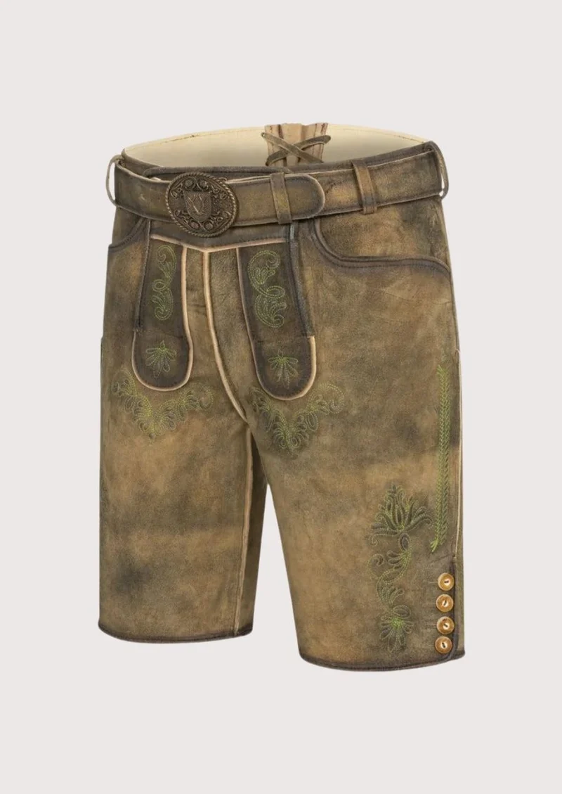 Mens Moss Brown Alpine Lederhosen