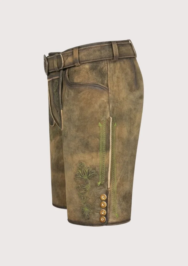 Mens Moss Brown Alpine Lederhosen
