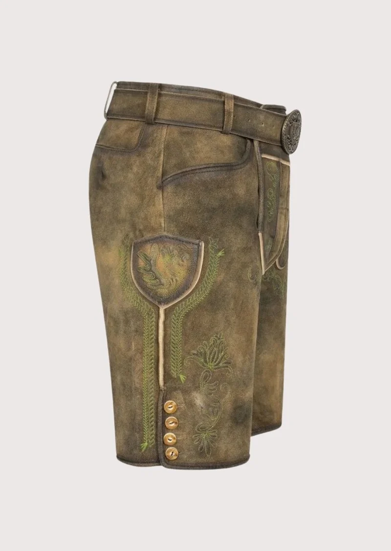 Mens Moss Brown Alpine Lederhosen