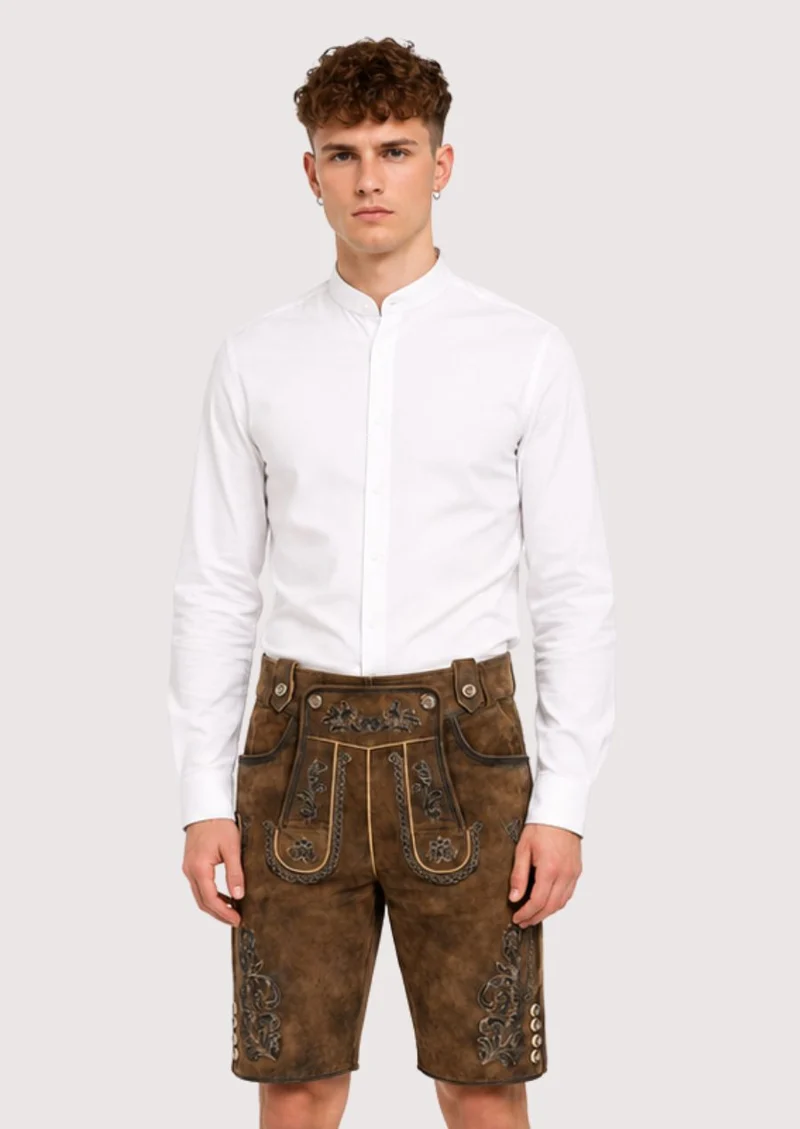 Traditional Men's Lederhosen Brown