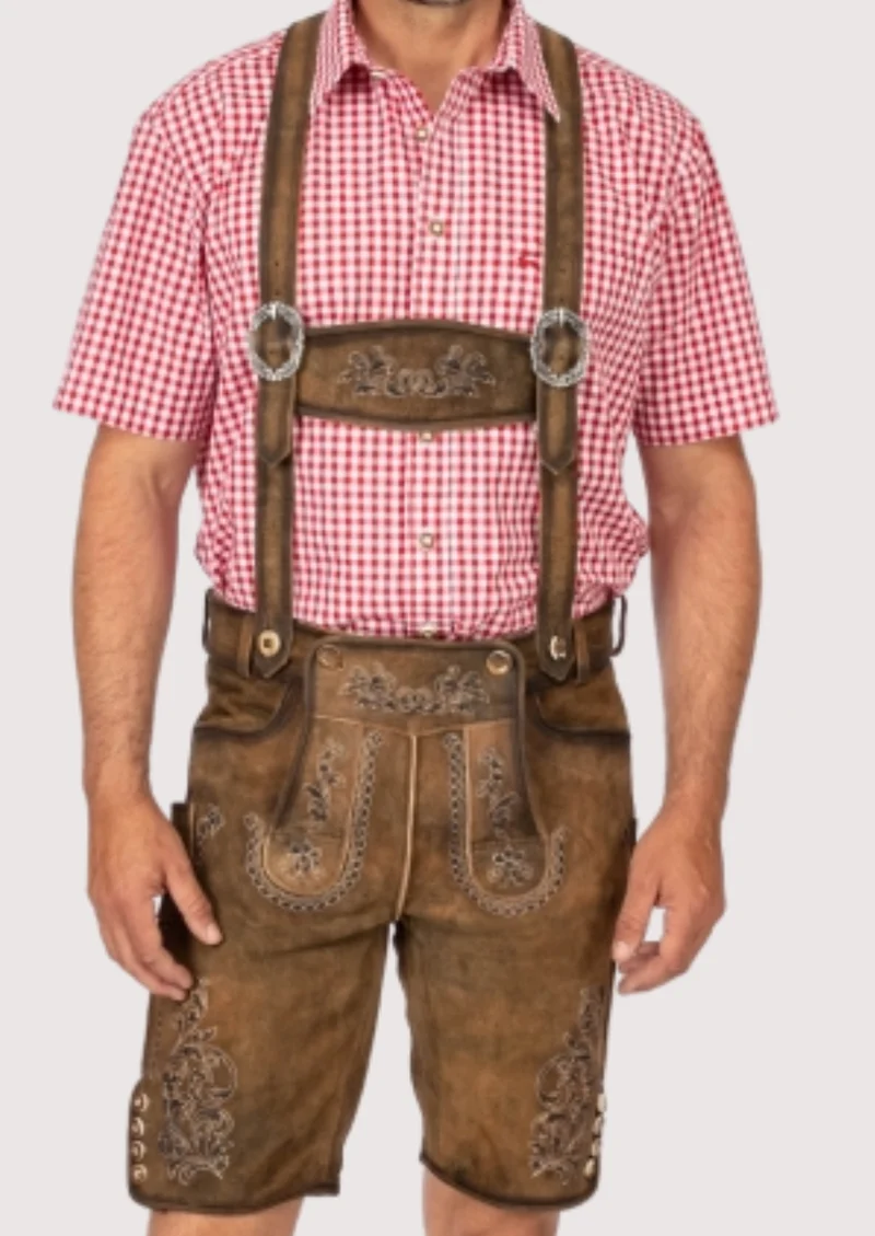Traditional Men's Lederhosen Brown