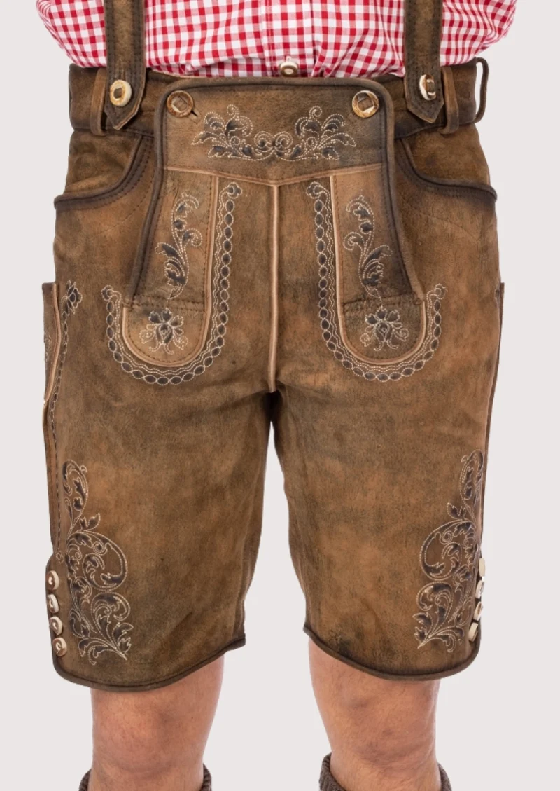 Traditional Men's Lederhosen Brown
