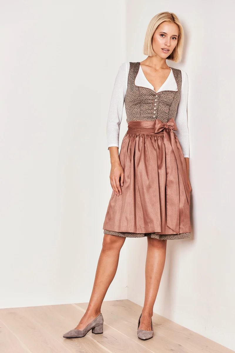 Julia Trentini Annette Midi Dirndl, Brown — 60cm