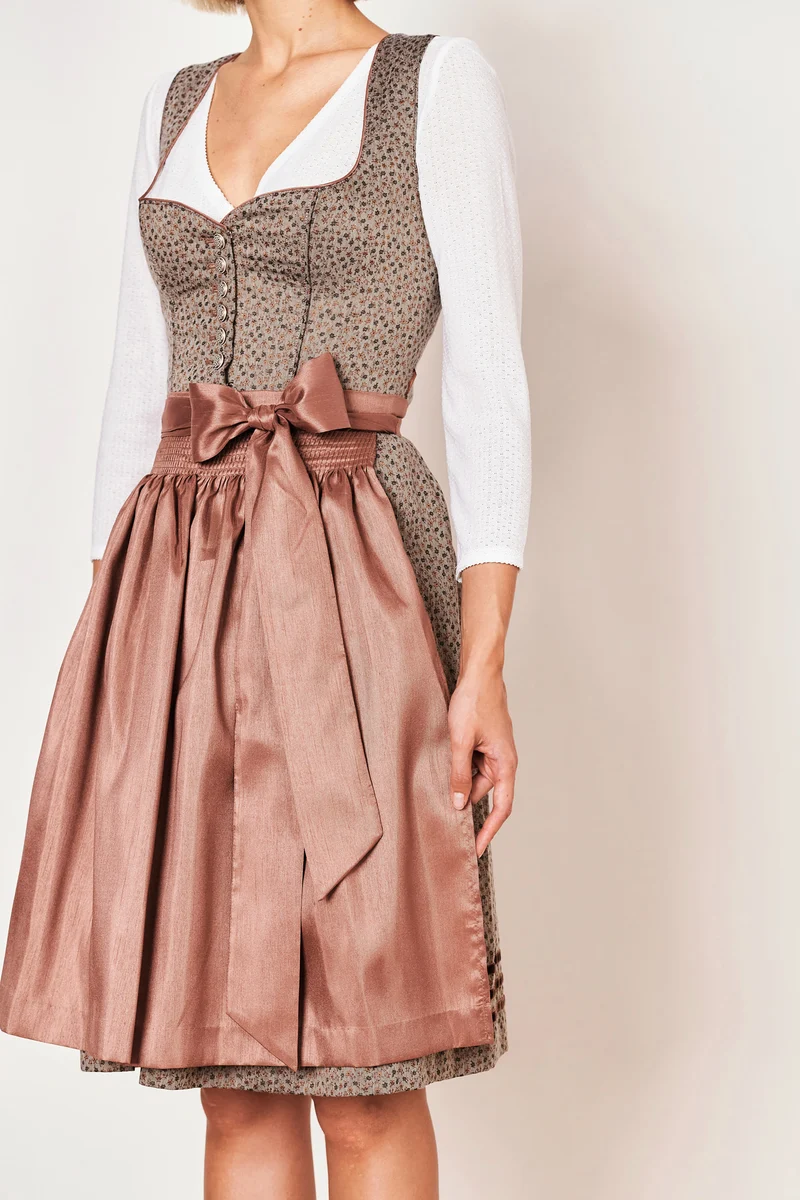 Julia Trentini Annette Midi Dirndl, Brown — 60cm