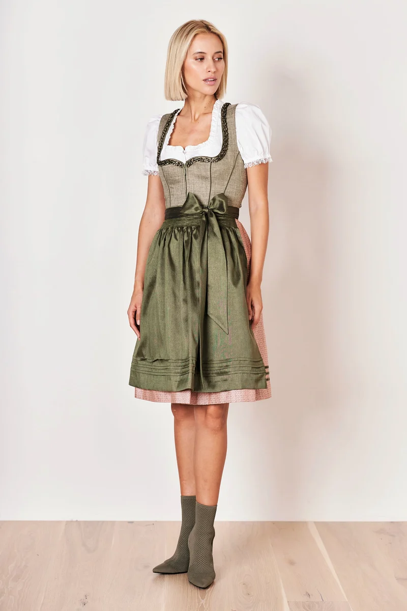 Julia Trentini Bea Midi Dirndl, Olive — 60cm