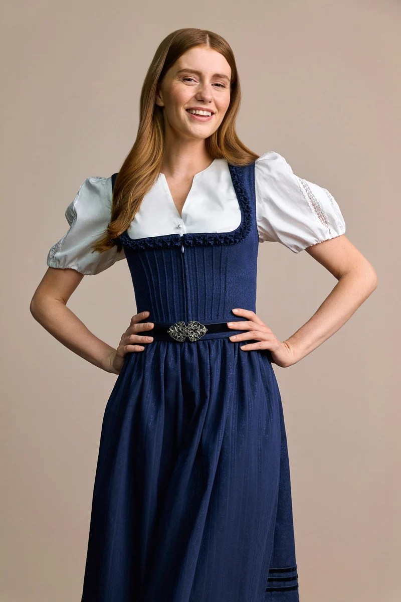 Julia Trentini Fabiana Midi Dirndl, Blue — 60cm