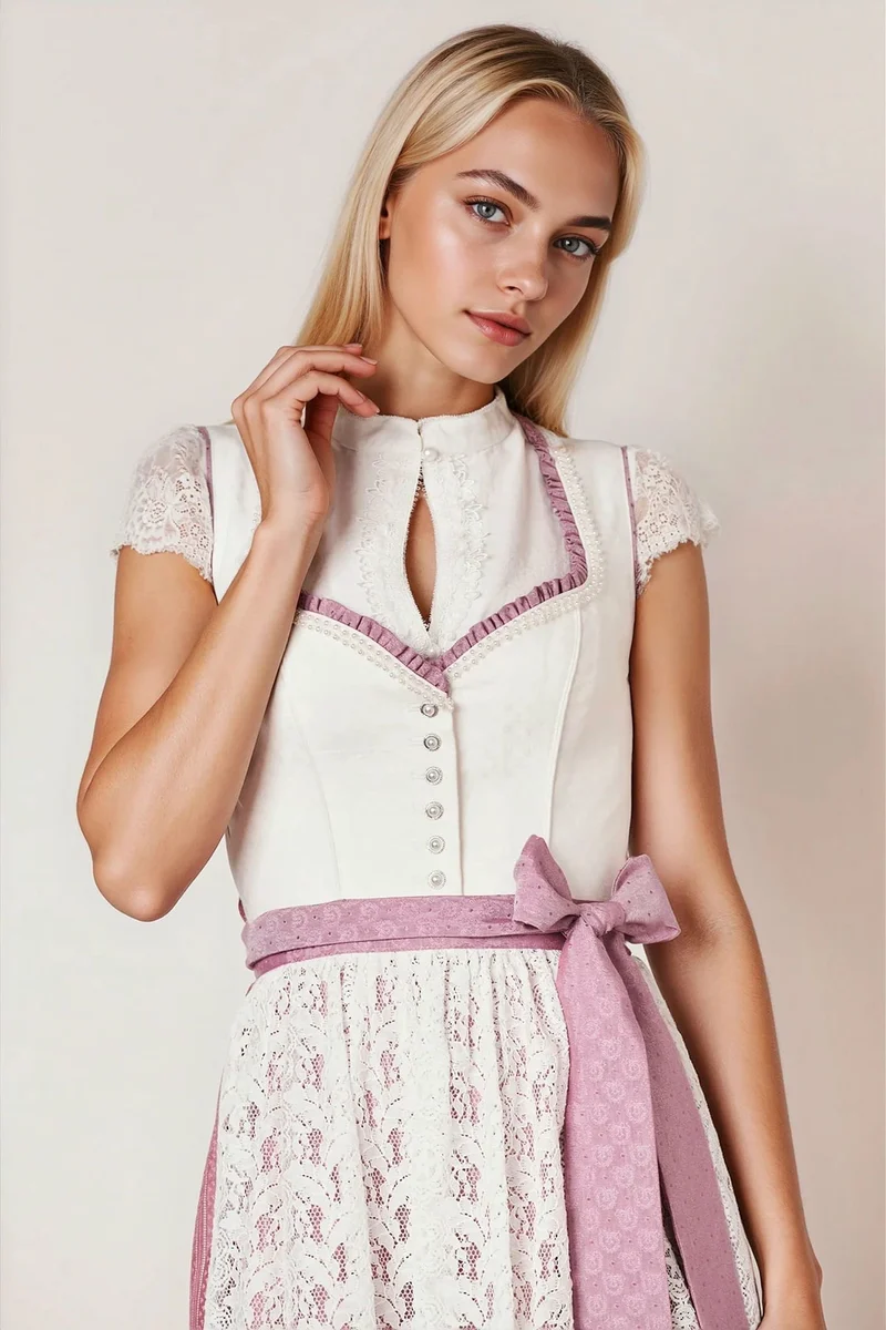 Julia Trentini Alissa Midi Dirndl, Ecru — 60cm