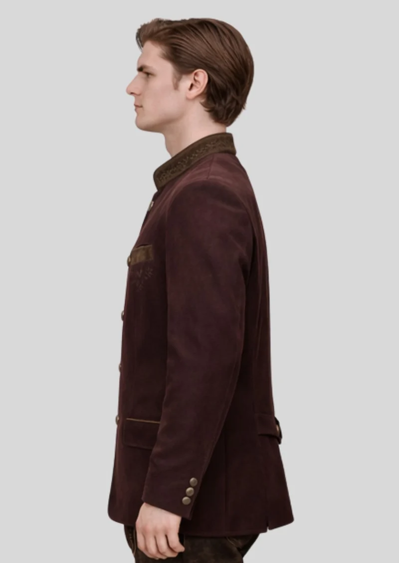 Men's Suede Trachten Jacket - Classic Bavarian Elegance