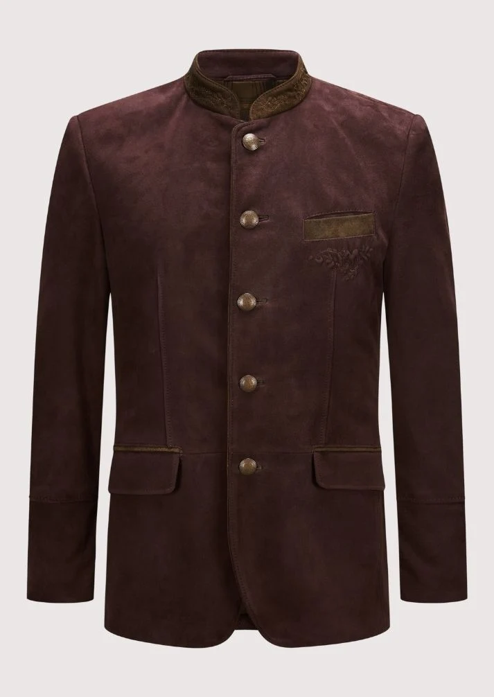 Men's Suede Trachten Jacket - Classic Bavarian Elegance