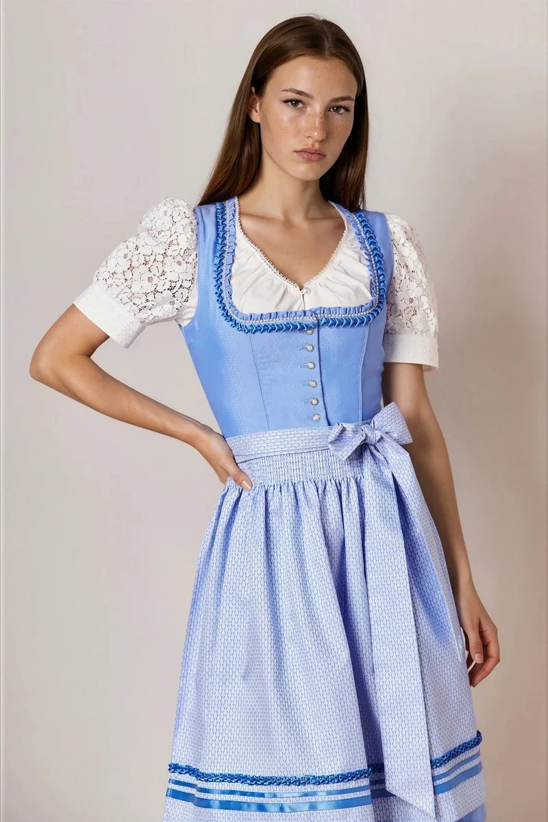 Julia Trentini Elsa Midi Dirndl, Blue — 60cm