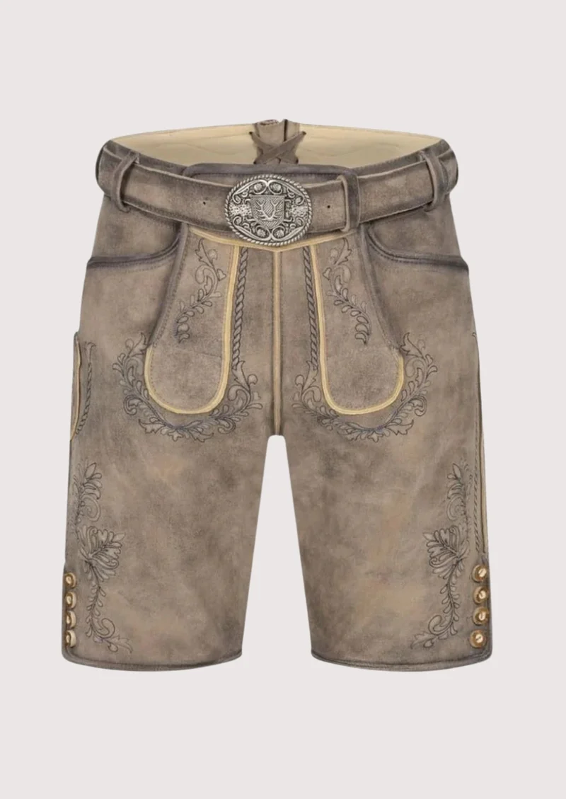 Men’s Stone Grey Classic Lederhosen
