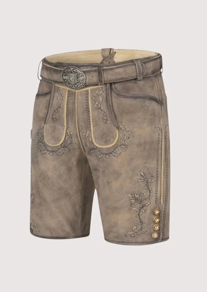 Men’s Stone Grey Classic Lederhosen
