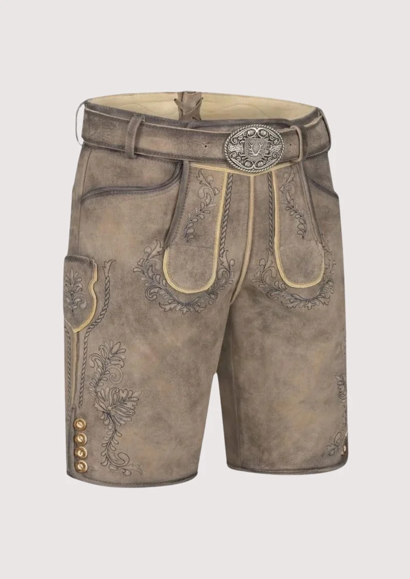 Men’s Stone Grey Classic Lederhosen