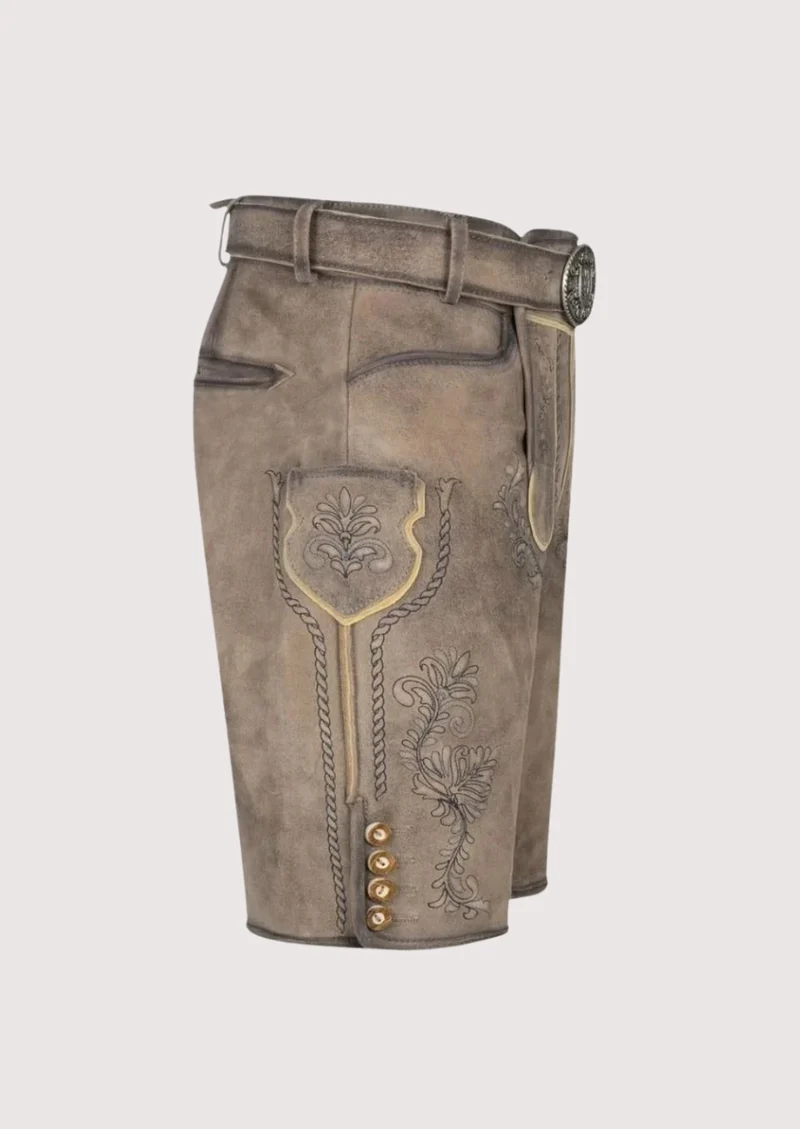 Men’s Stone Grey Classic Lederhosen
