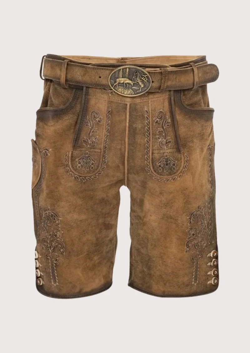 Mens Rustic Stag Brown Lederhosen