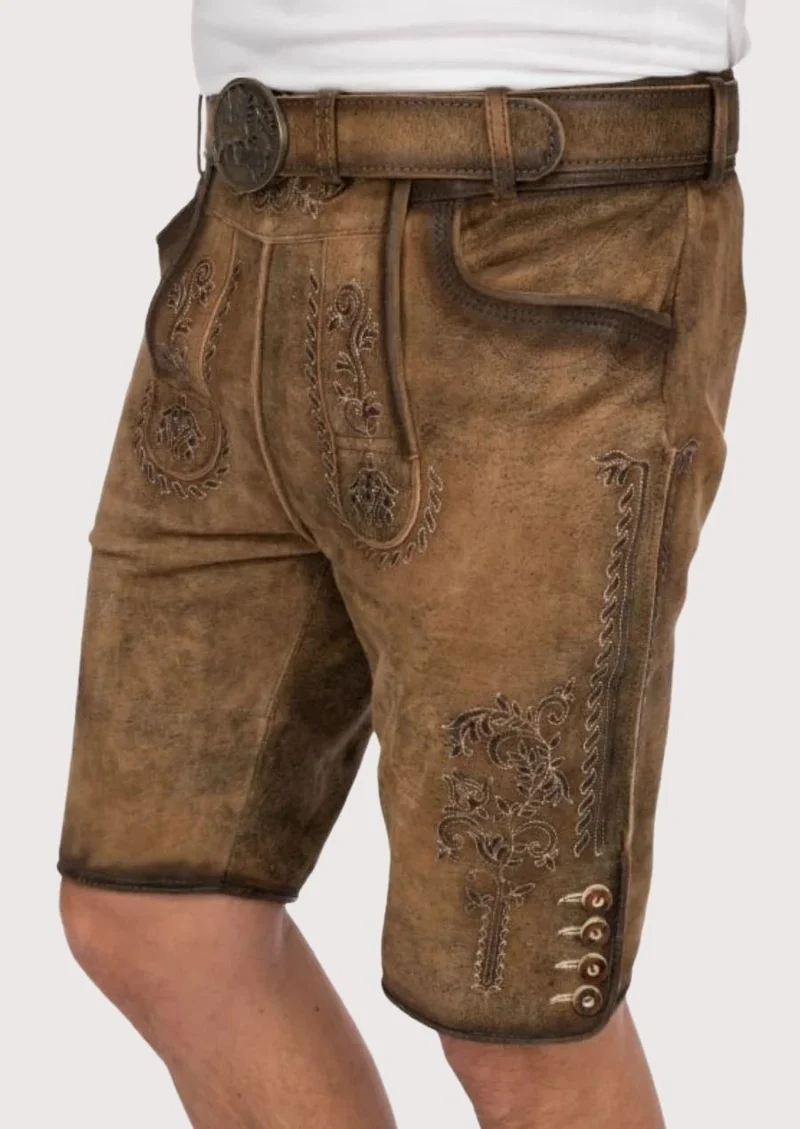 Mens Rustic Stag Brown Lederhosen
