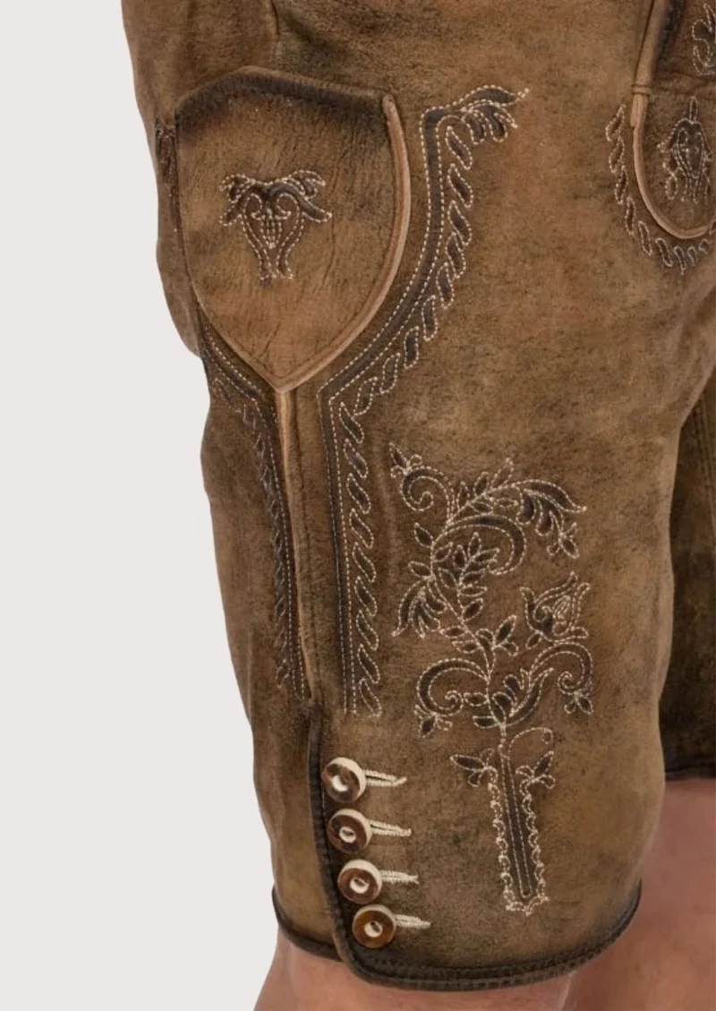 Mens Rustic Stag Brown Lederhosen
