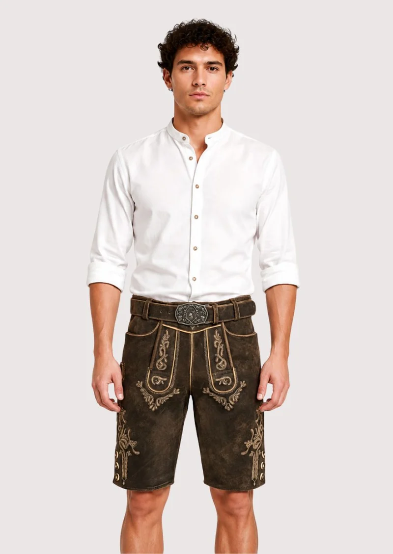 Mens Oak Brown Classic Lederhosen