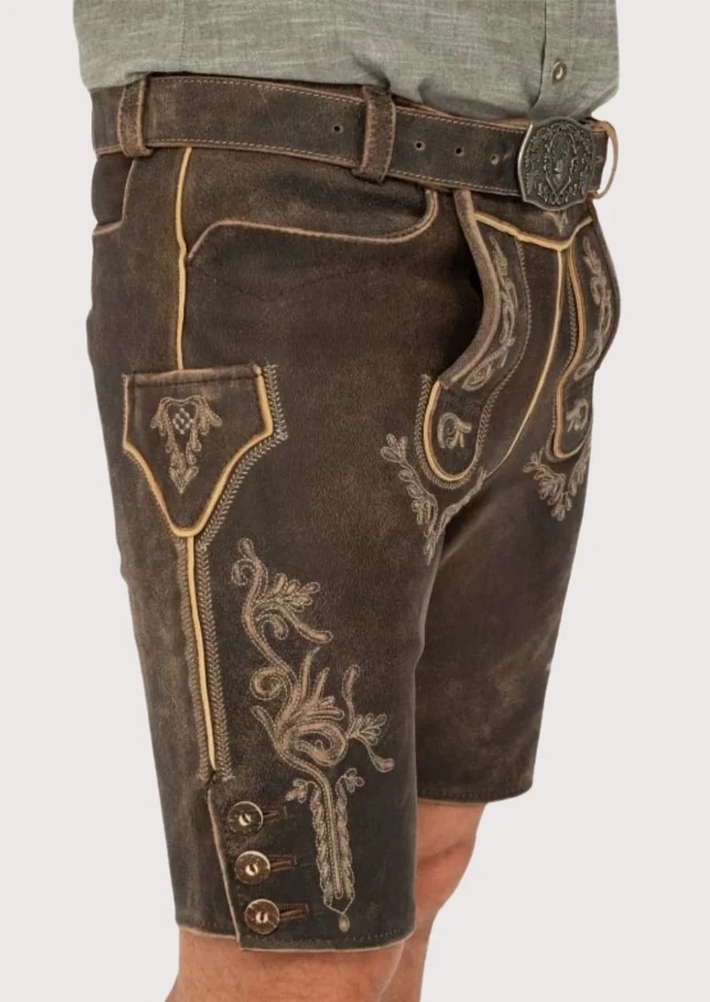 Mens Oak Brown Classic Lederhosen