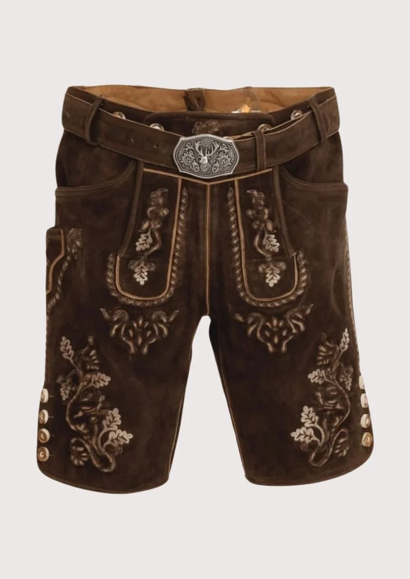 Mens Dark Chestnut Lederhosen Fit