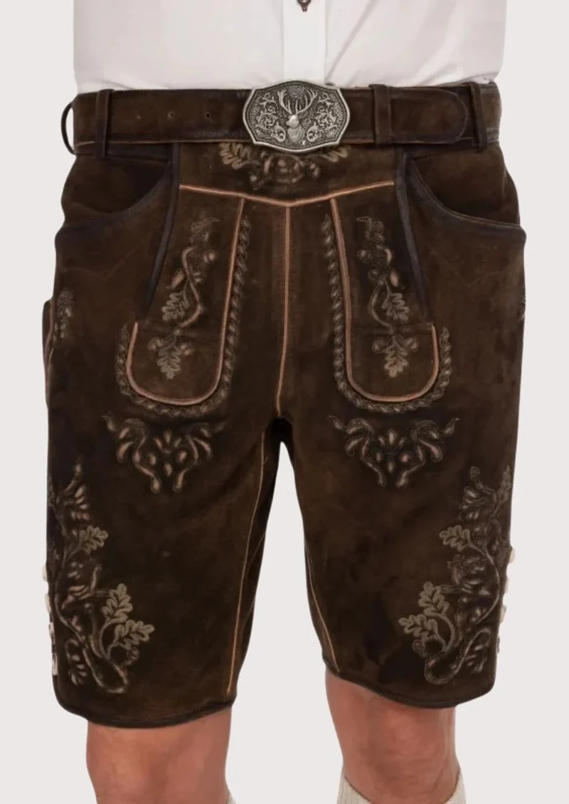 Mens Dark Chestnut Lederhosen Fit