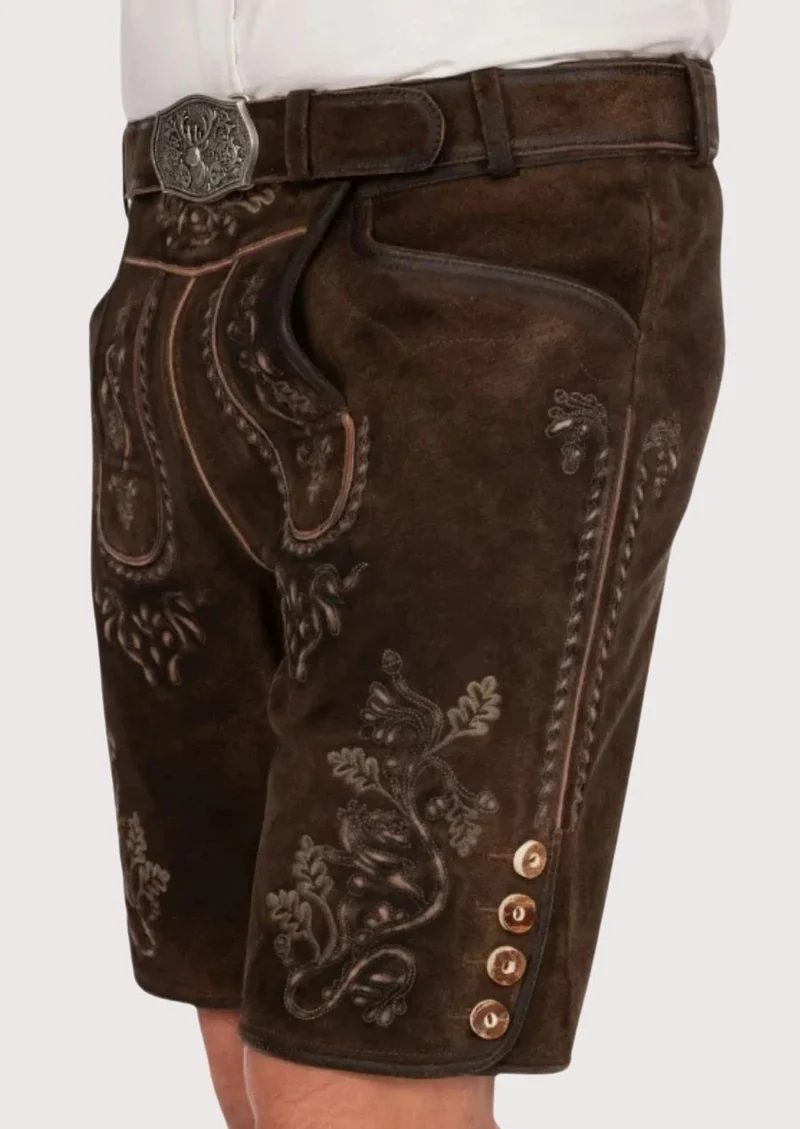 Mens Dark Chestnut Lederhosen Fit