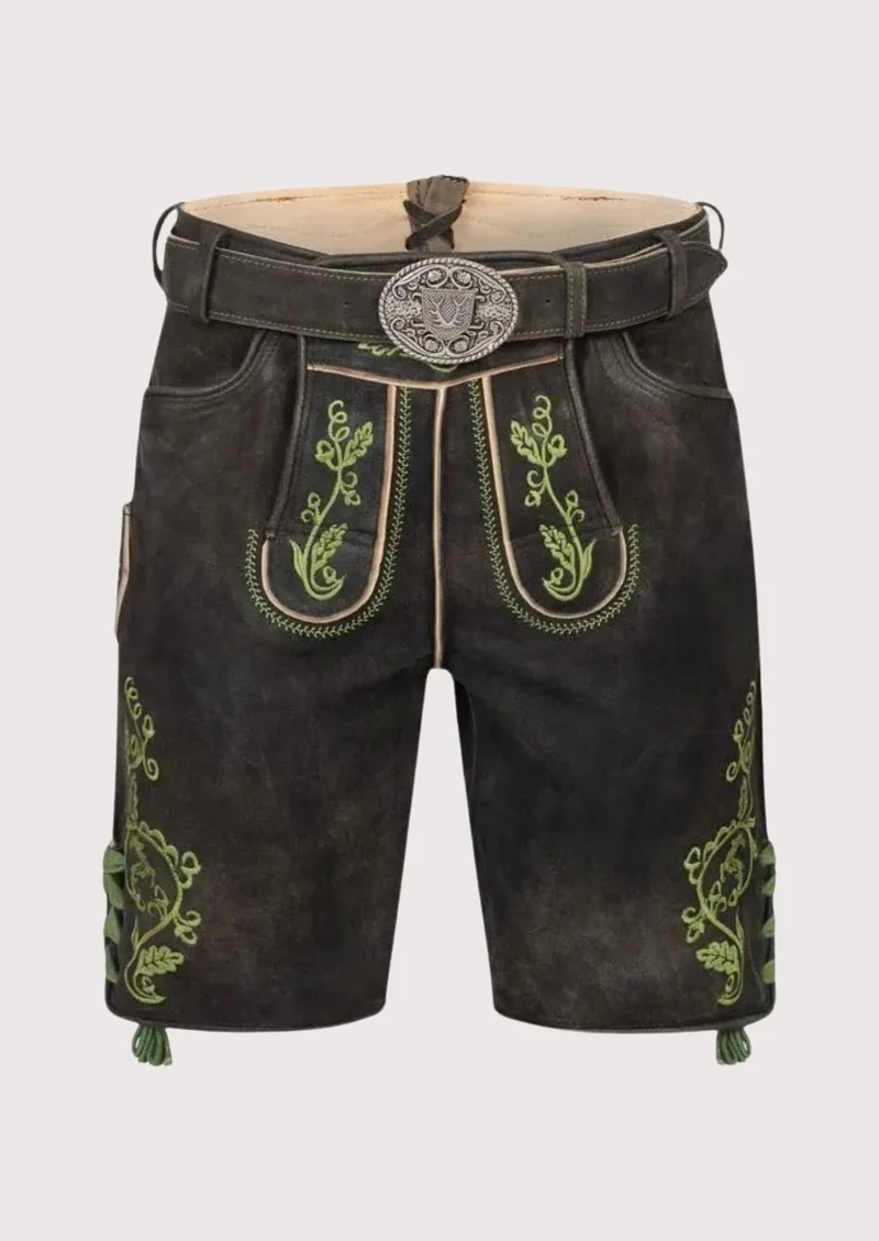Men’s Dark Green Trim Lederhosen