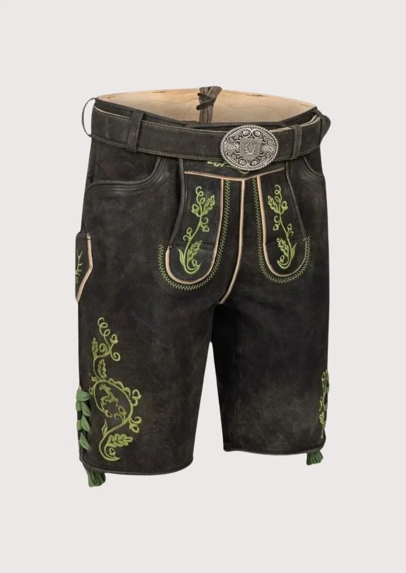 Men’s Dark Green Trim Lederhosen