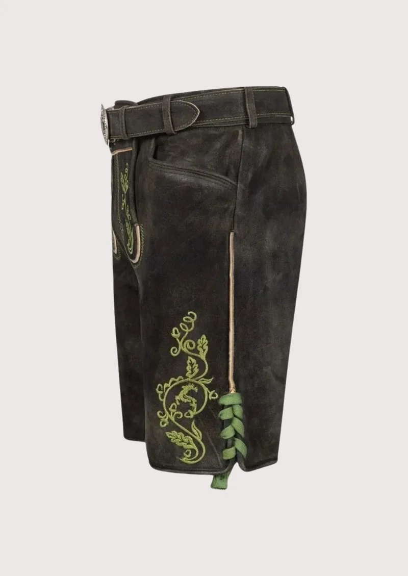 Men’s Dark Green Trim Lederhosen