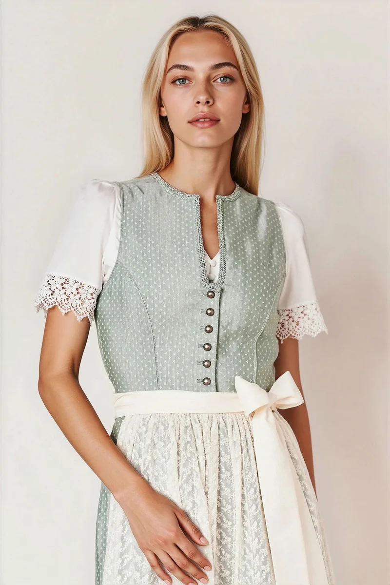 Julia Trentini Emilia Midi Dirndl, Green — 60cm