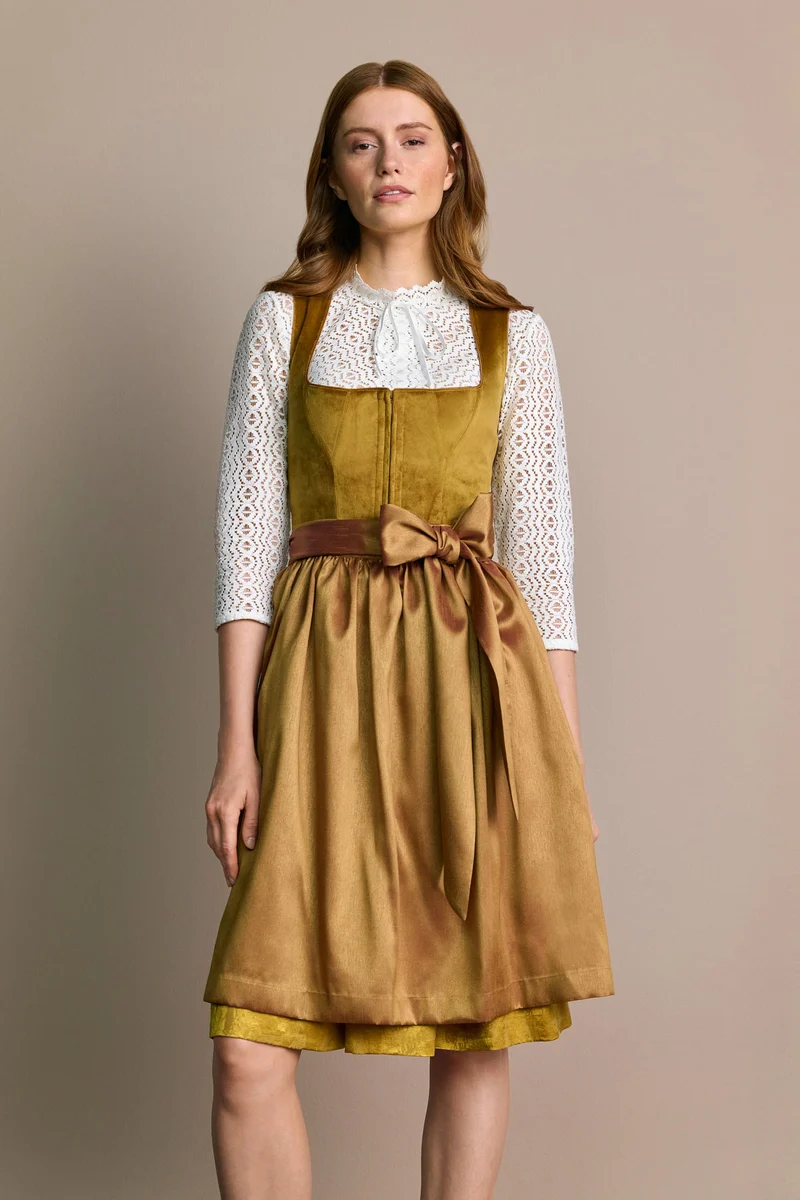 Julia Trentini Milla Midi Dirndl, Yellow — 60cm