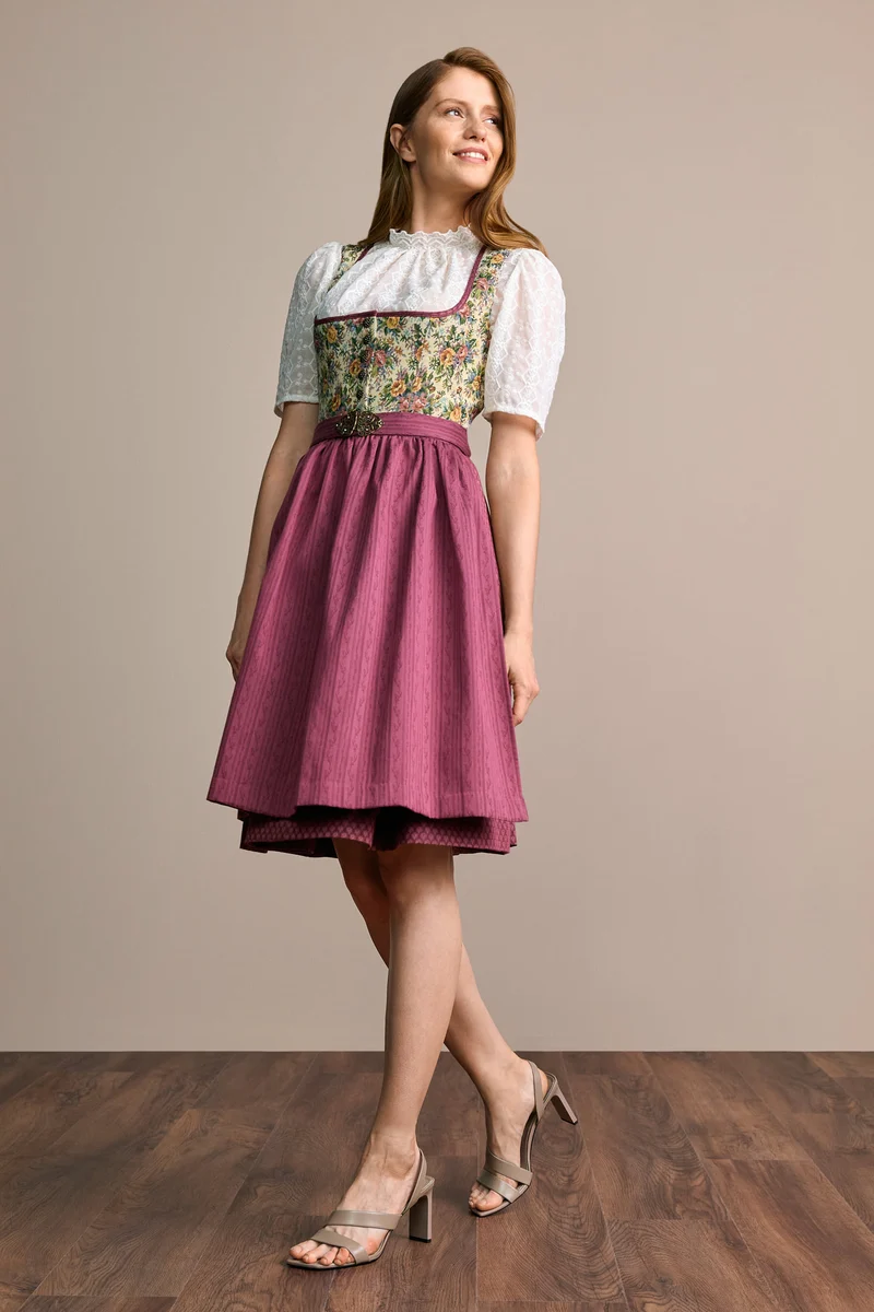 Julia Trentini Rosi Midi Dirndl, Floral Berry — 60cm