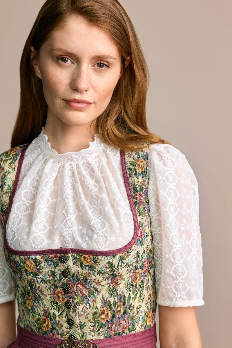 Julia Trentini Rosi Midi Dirndl, Floral Berry — 60cm