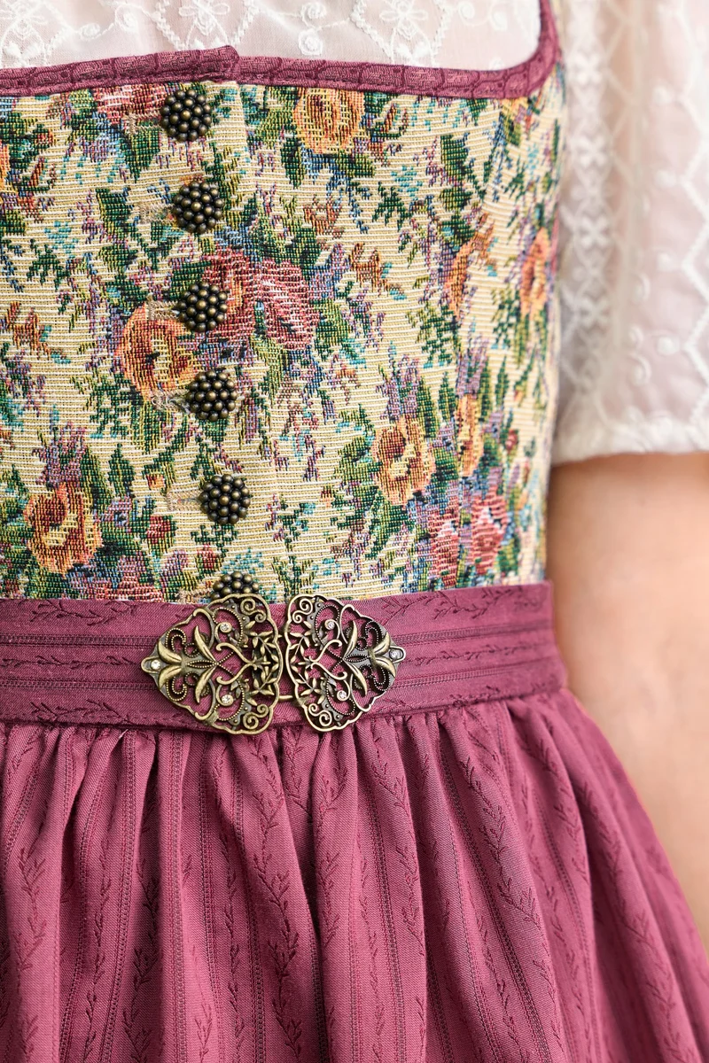 Julia Trentini Rosi Midi Dirndl, Floral Berry — 60cm