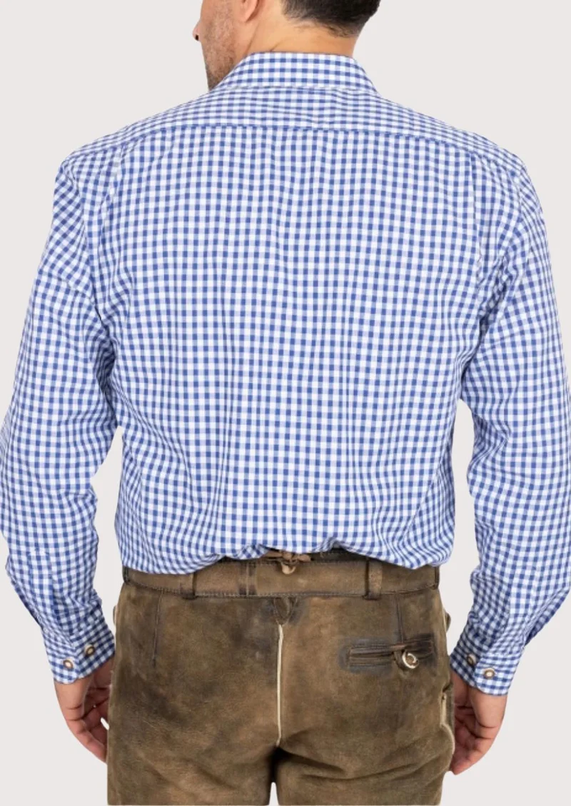 Mens Blue Check Cotton Shirt