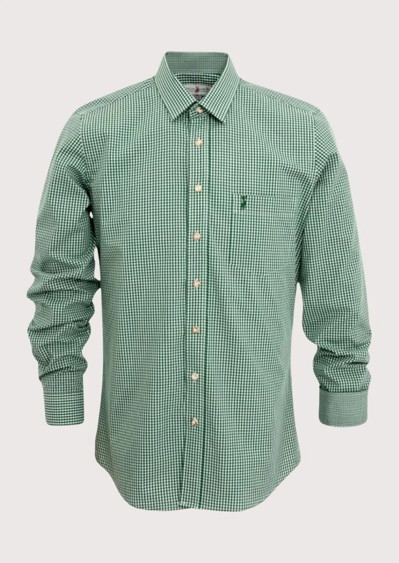 Mens Green Check Cotton Shirt