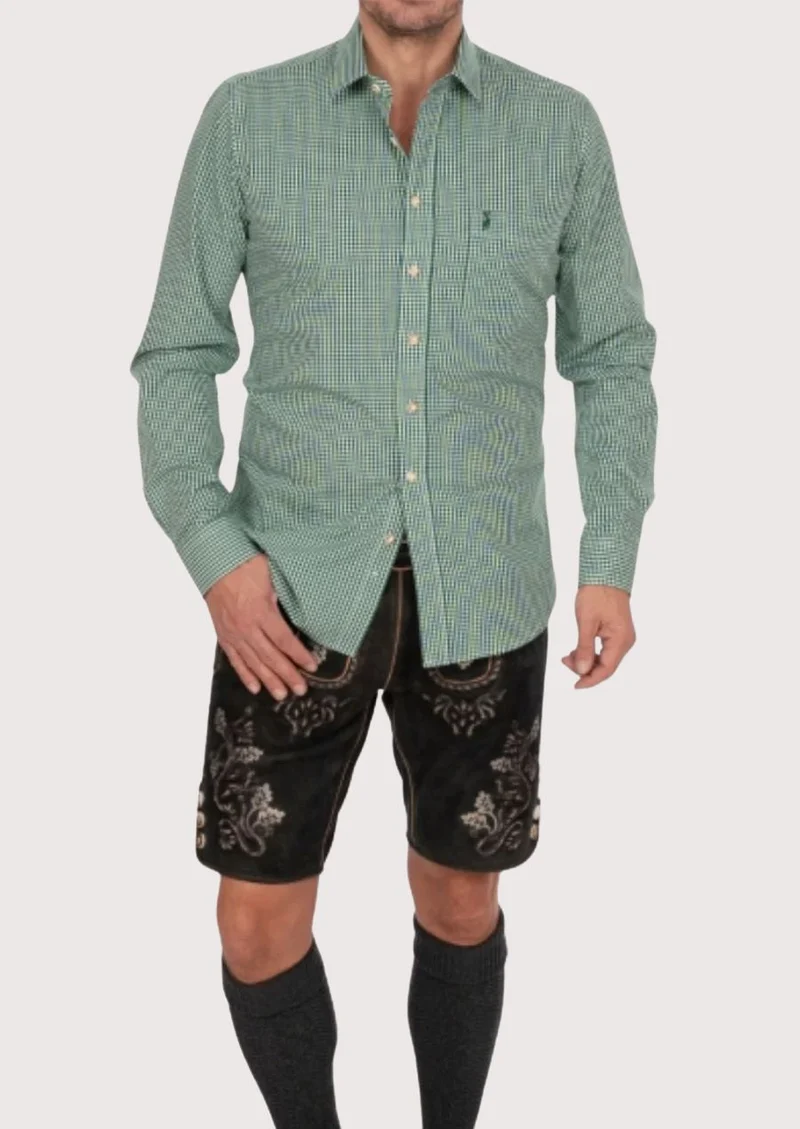 Mens Green Check Cotton Shirt