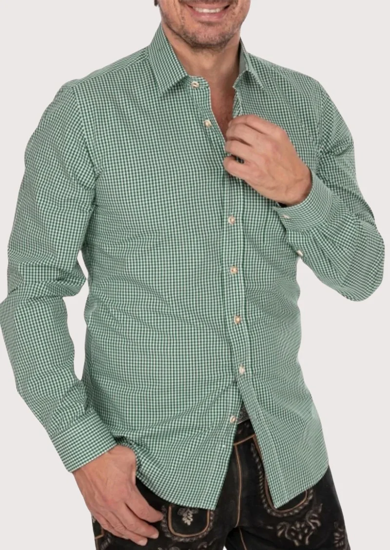 Mens Green Check Cotton Shirt