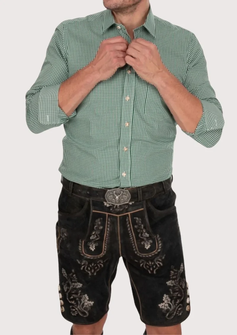 Mens Green Check Cotton Shirt