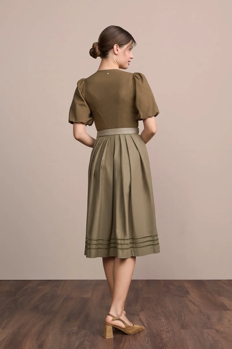Julia Trentini Mathildea Dirndl, Olive — 70cm Long