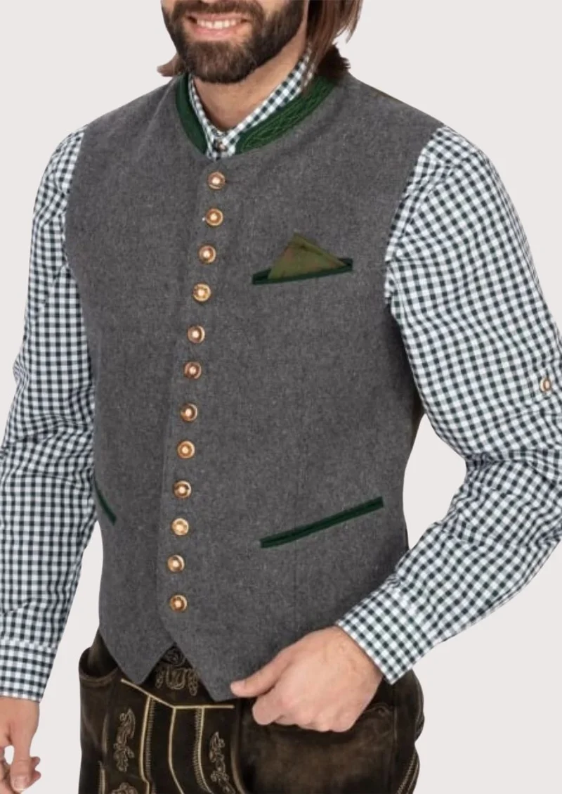 Slim Fit Bavarian Vest – Refined German Style