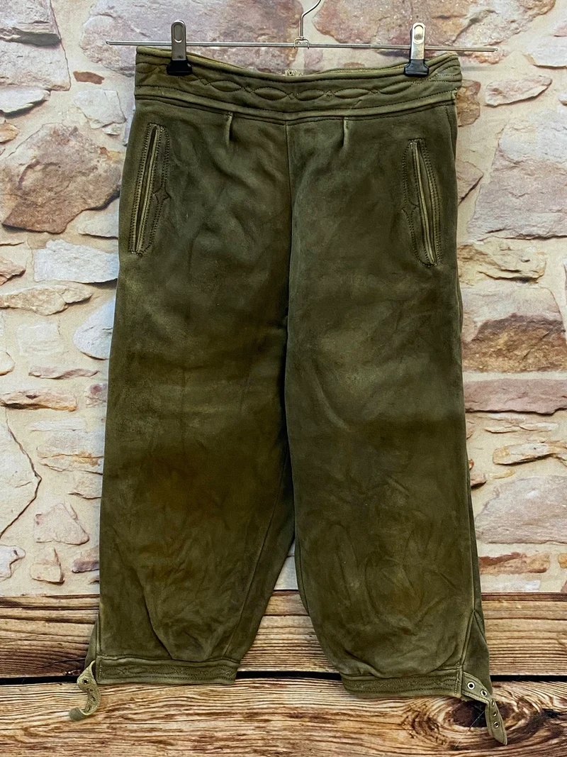 Damen Trachtenlederhose 3/4 Gr. 34 – dunkelgrün
