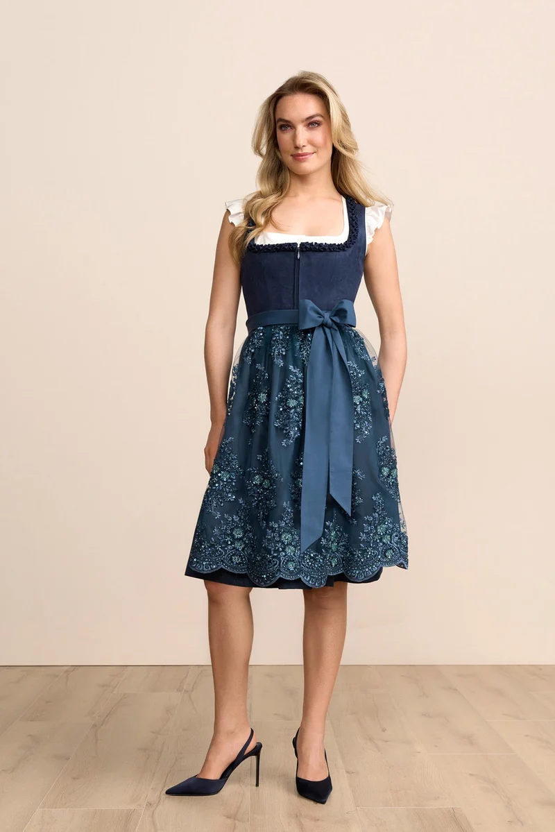 Kruger Aila Midi Dirndl, Blue — 60cm 2pc Set