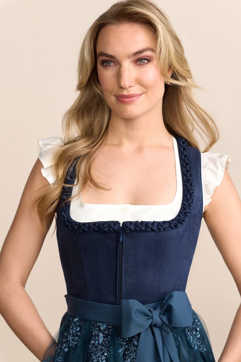Kruger Aila Long Dirndl, Blue — 70cm 2pc Set