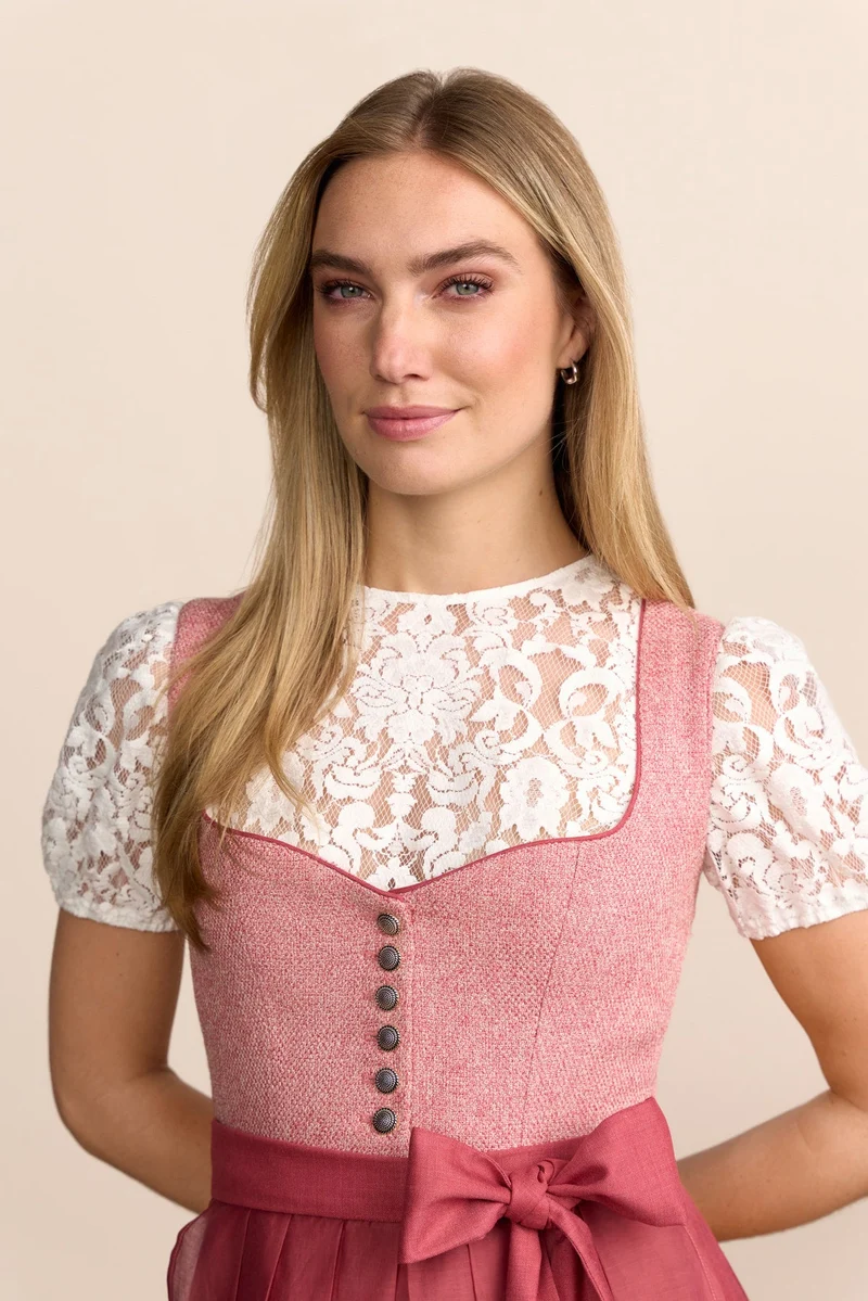Kruger Tiziana Long Dirndl, Pink — 70cm 2pc Set