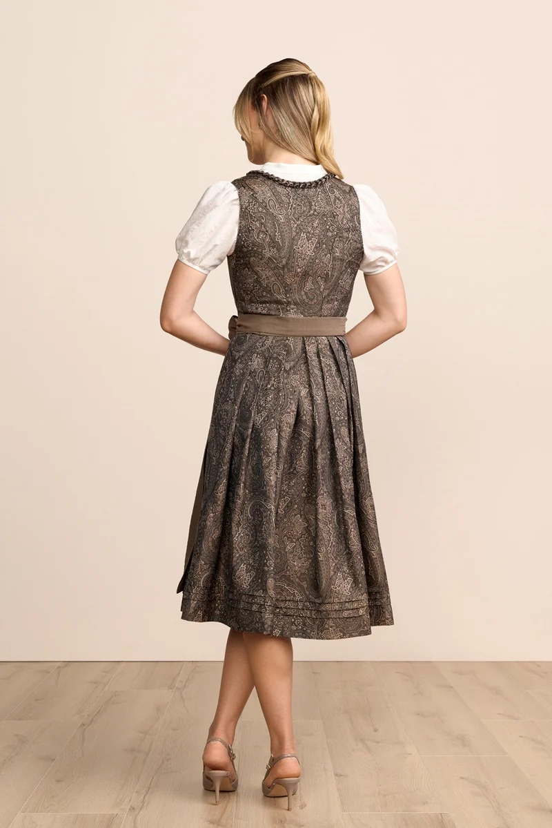 Kruger Ornela Long Dirndl, Brown — 70cm 2pc Set