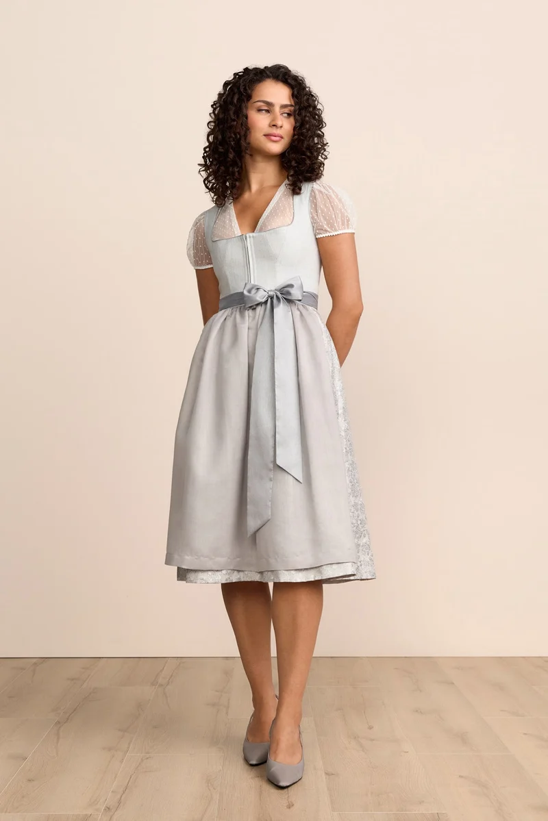 Kruger Zilina Long Dirndl, Grey — 70cm 2pc Set
