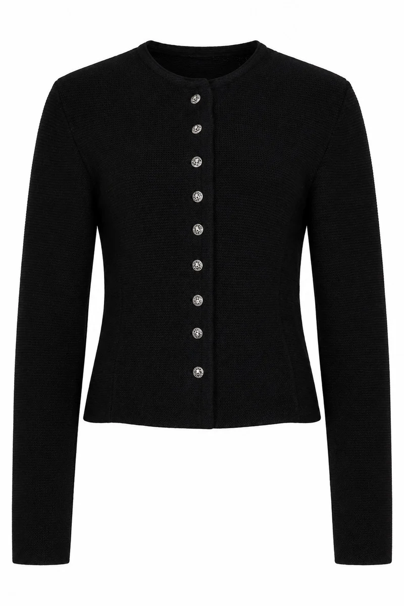 Isar-Trachten Damen Strickjacke "Saskia" 57102 | Schwarz