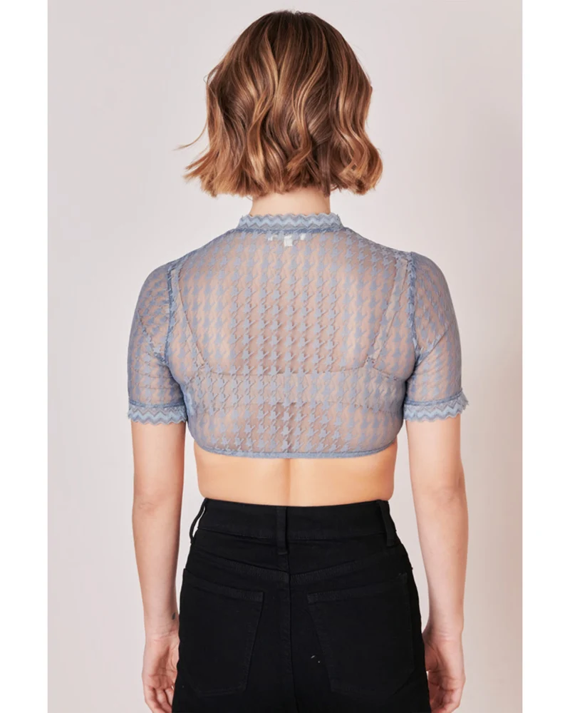 Krüger Collection Dirndlbluse "Bernarda" Kurzarm 216367 | Hellblau